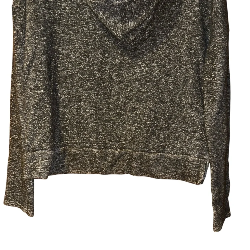 Lucky Brand Lucky Lotus Y2K Womens‎ Gray Knit Hooded Sweater Medium Metallic